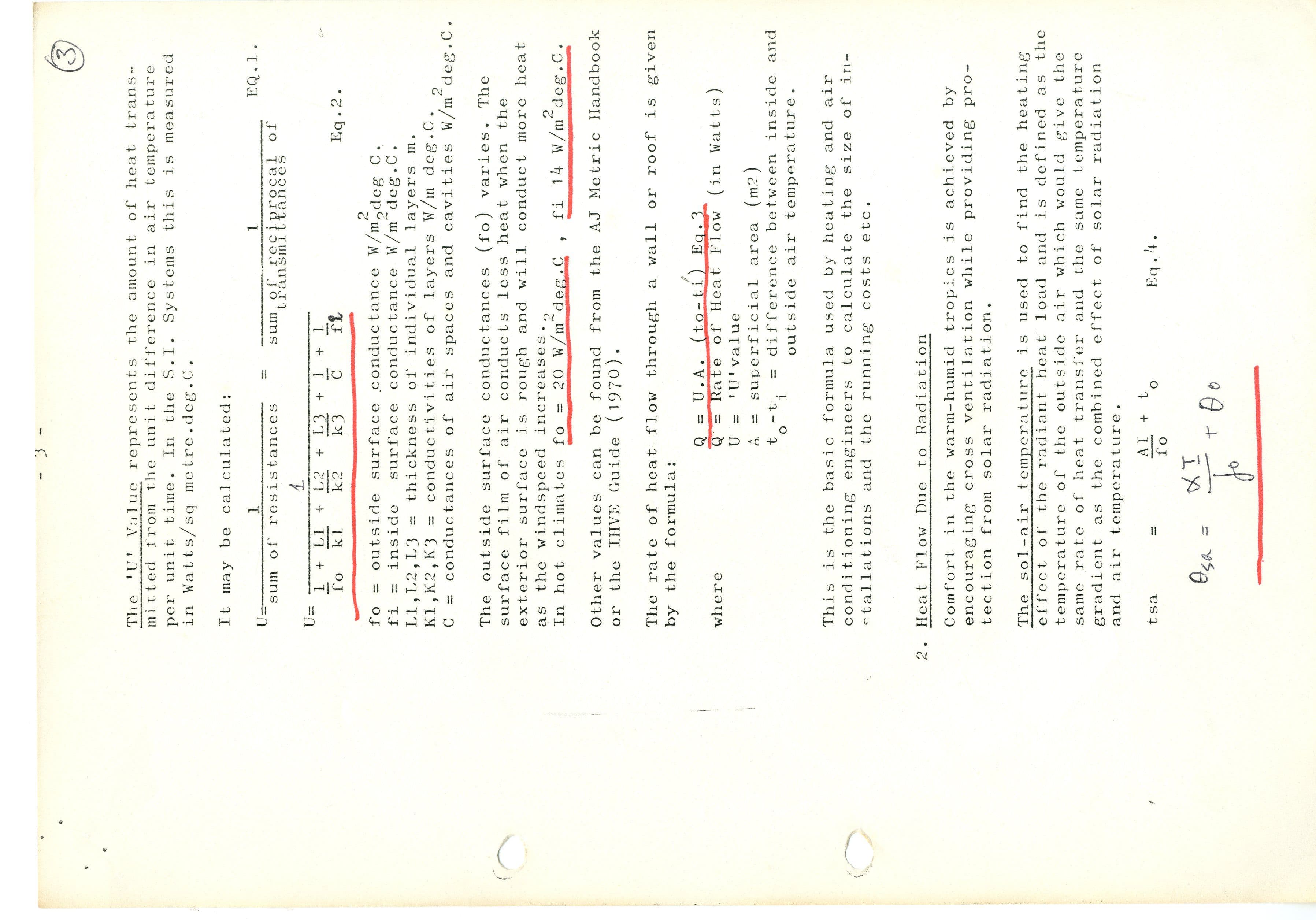 Undated paper produced by JM Evans for AA DTA