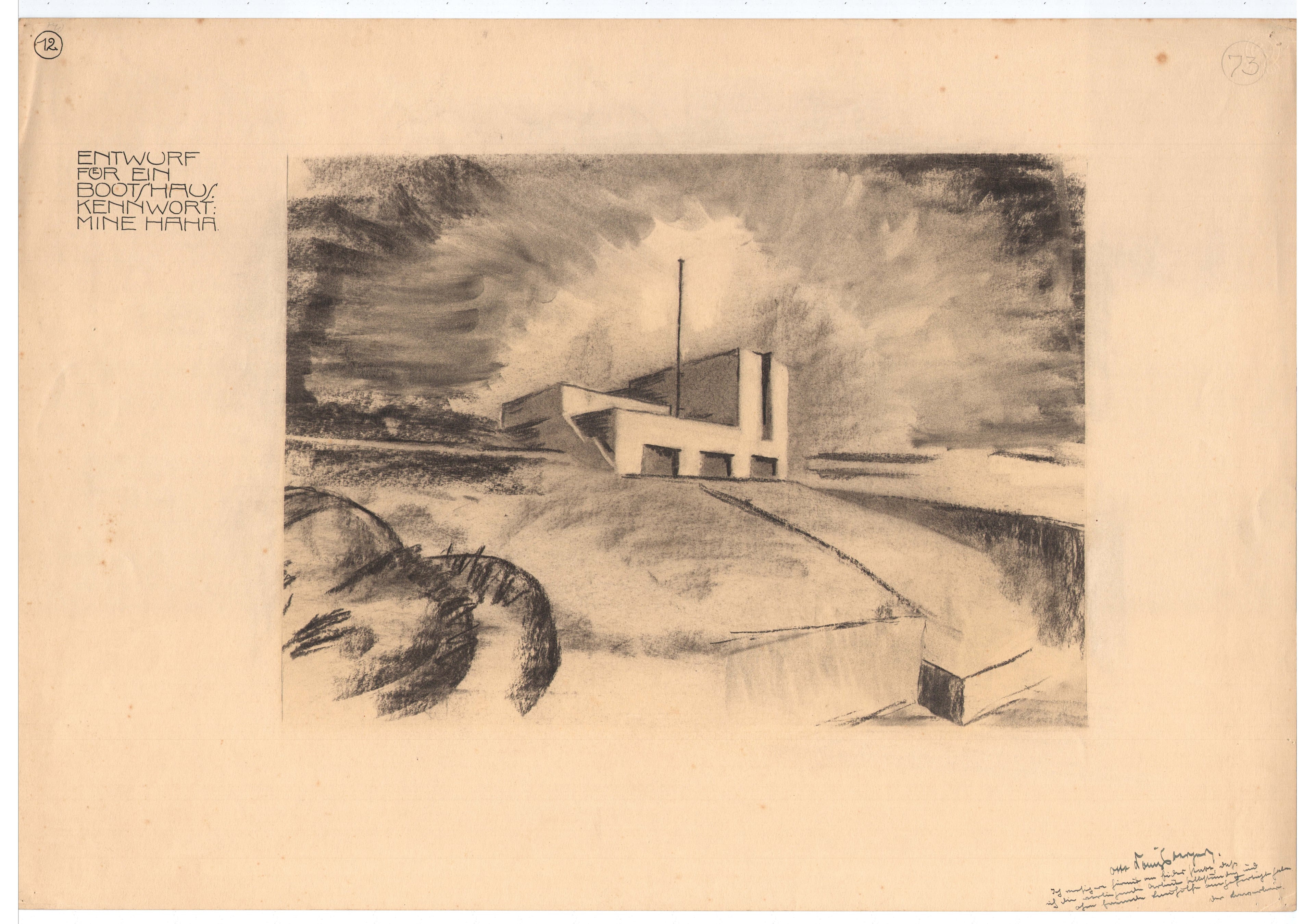 Otto Koenigsberger. Otto Koenigsberger, entry for competition to design a boathouse, c1931. Credit: AA Archives: 2012:P148