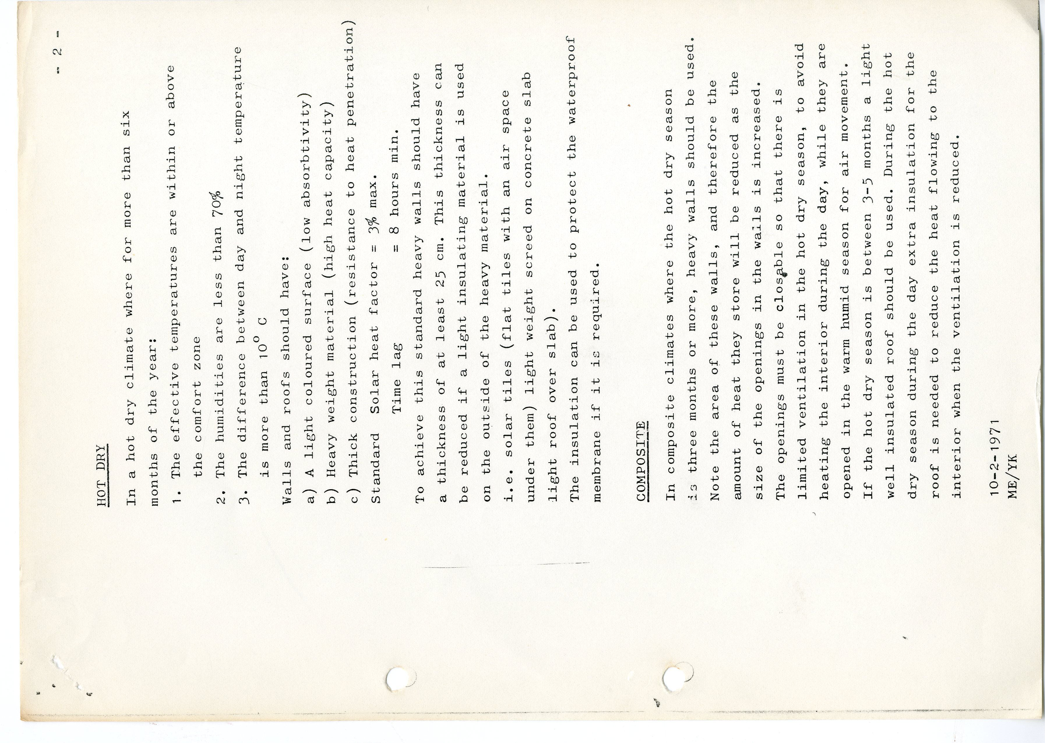 J.M. Evans, Choosing Materials In Different Climates