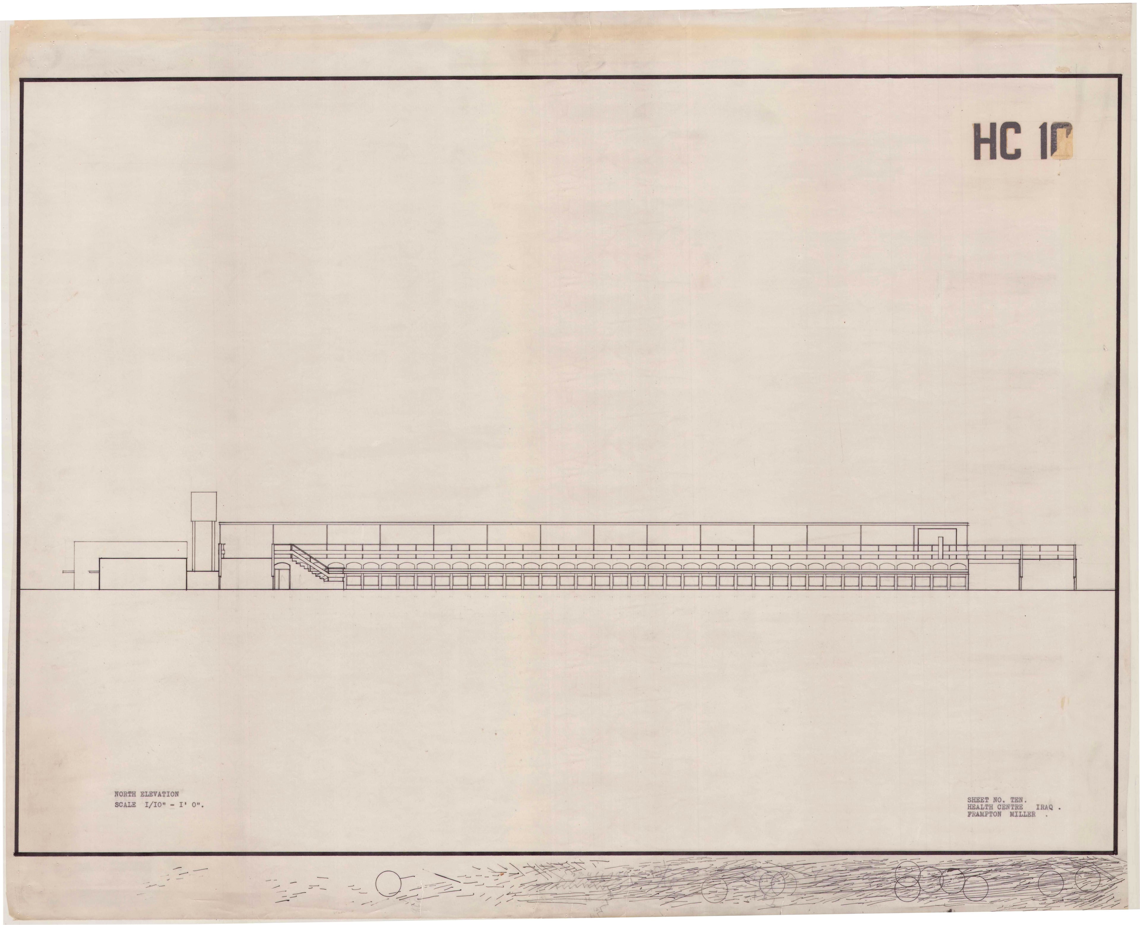John Miller and Kenneth Frampton, 'Health Centre in Iraq', AA Department of Tropical Architecture, 1955