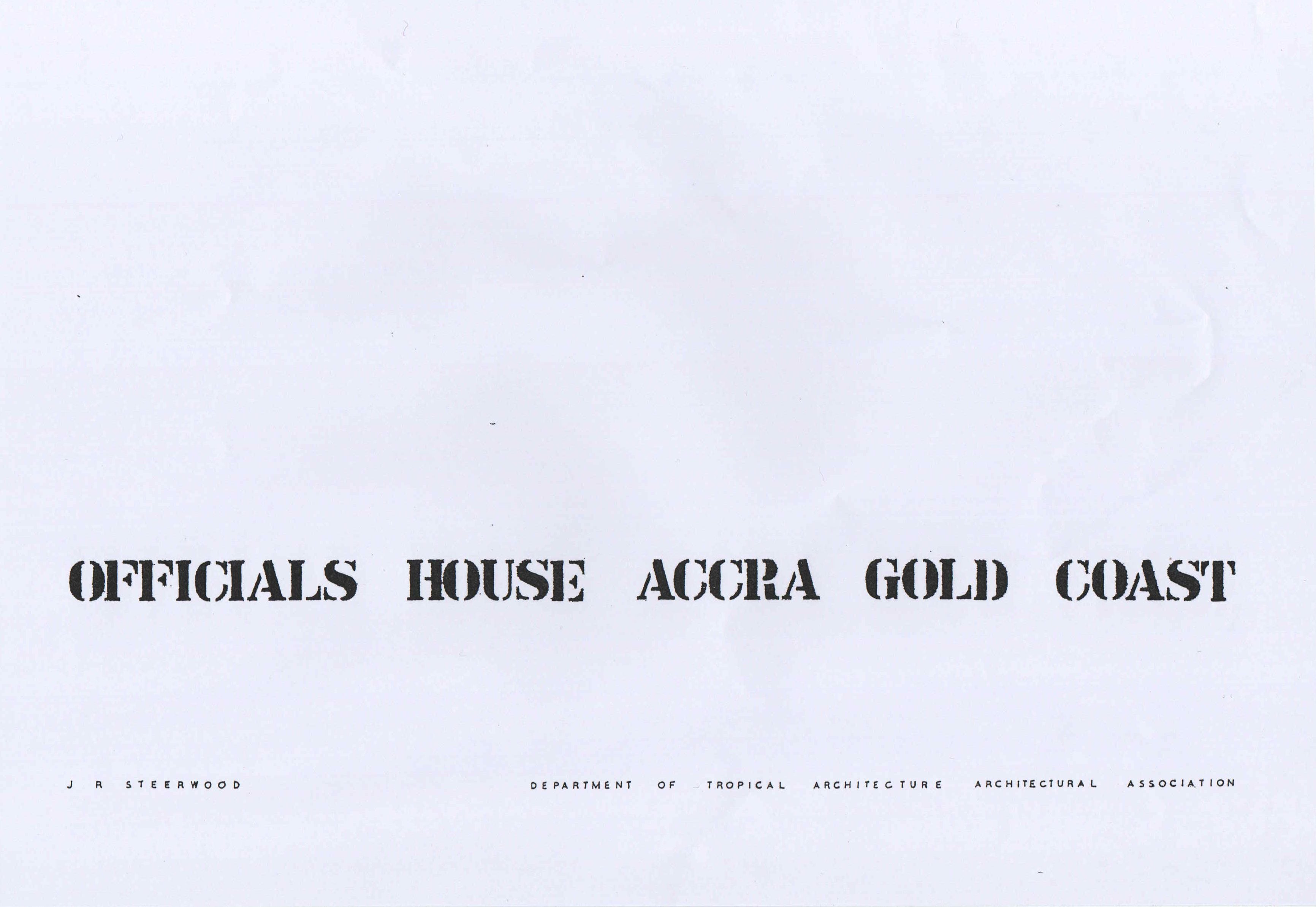 John Steerwood, 'Official's House, Accra, Gold Coast', AA Department of Tropical Architecture, 1954-55. Site plan