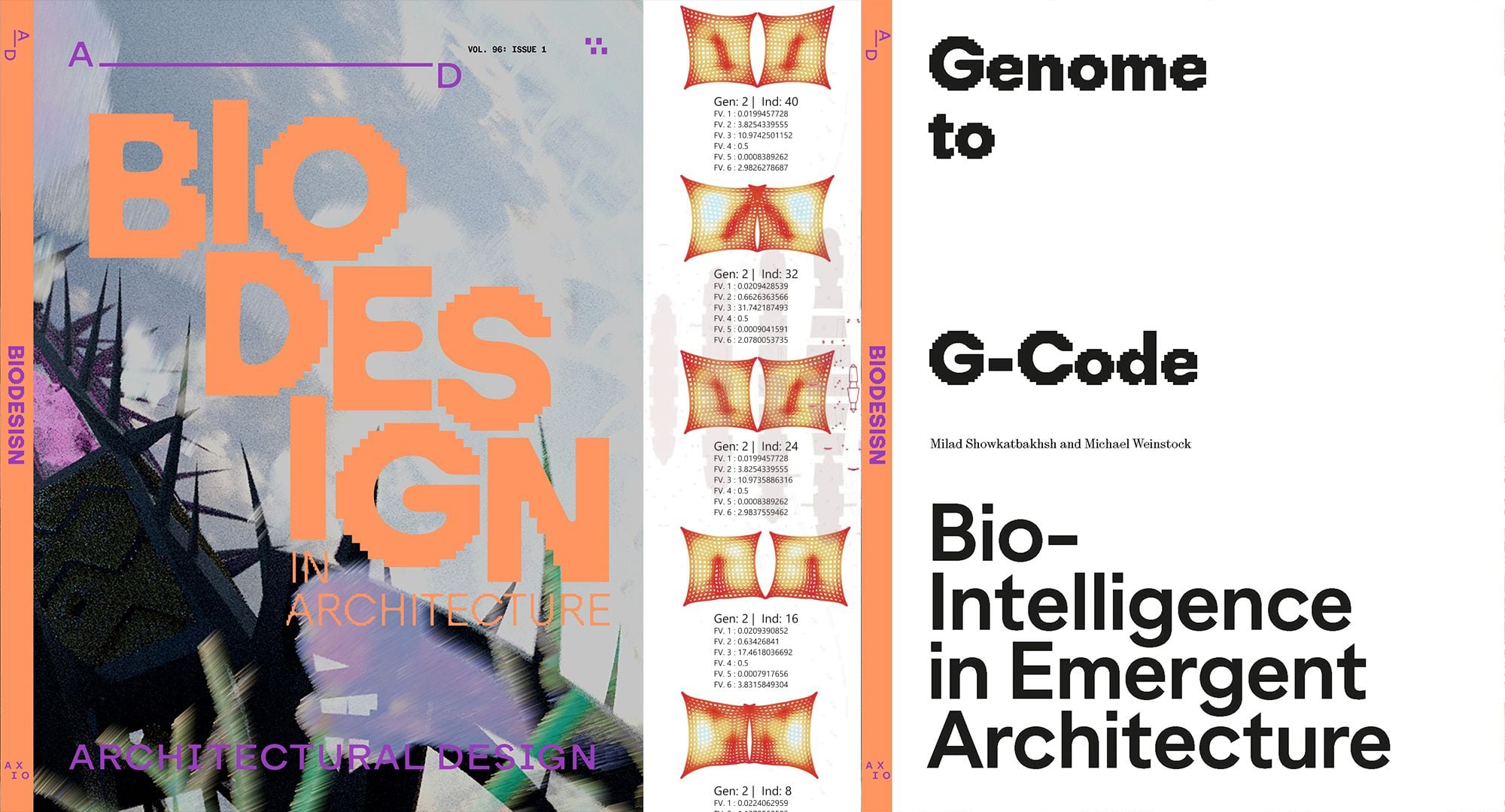Graphic showing cover of Architectural Design issue, titled Biodesign in Architecture