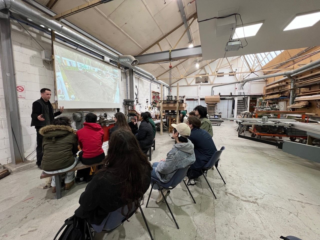 Students on a Media Studies field trip