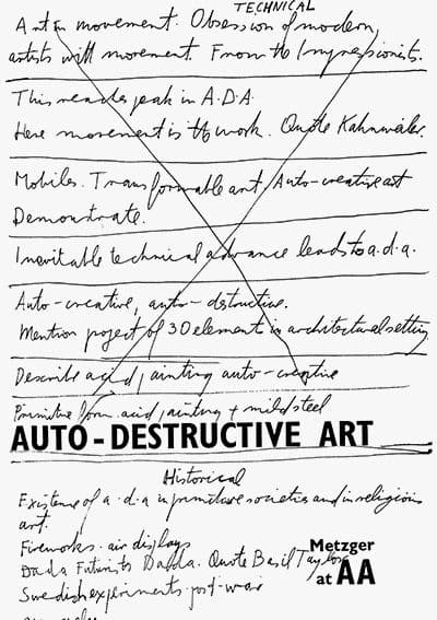 Cover artwork for Auto-Destructive Art: Metzger at AA